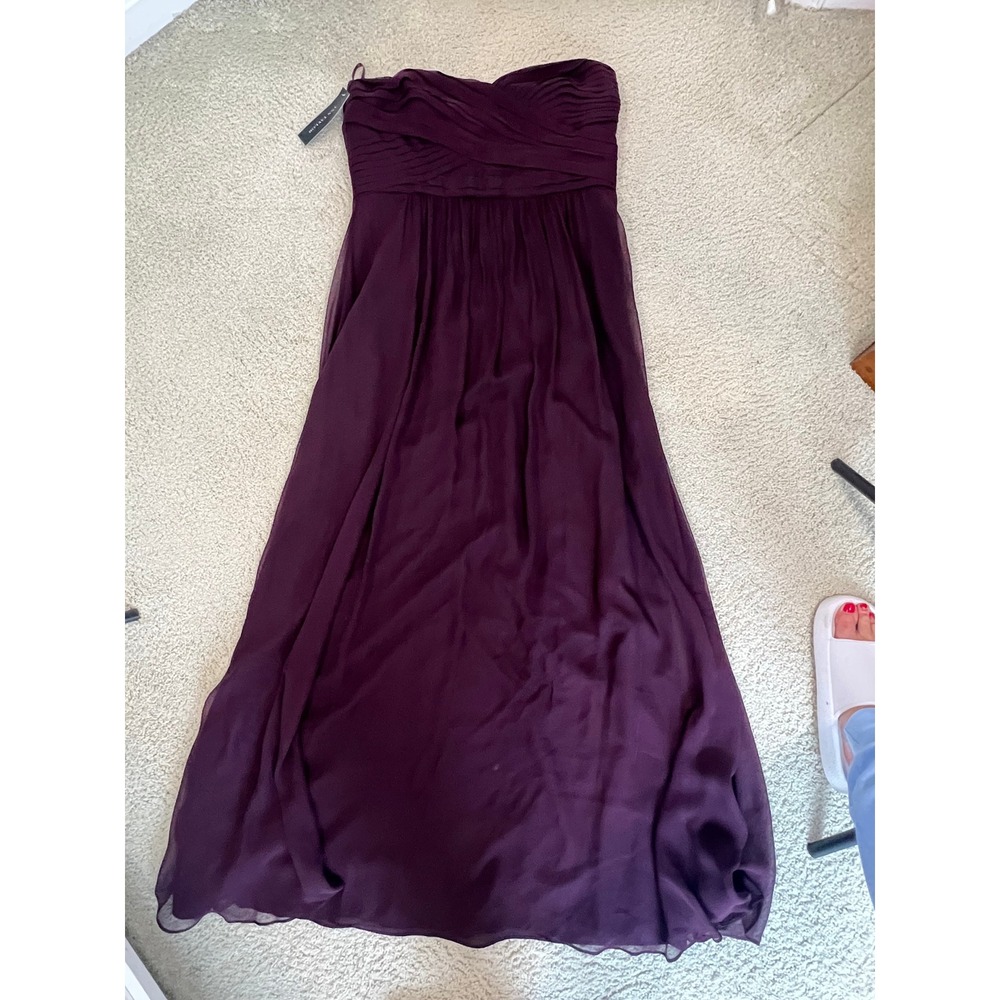 Ann Taylor Strapless Maxi Dress Maroon Formal Gown 14 NWT (IN#37)